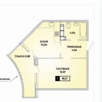 Сдается 1-комнатная квартира, 42 м²