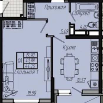 Сдается 1-комнатная квартира, 43 м²
