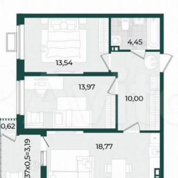 Сдается 2-х комнатная квартира, 67,5 м²
