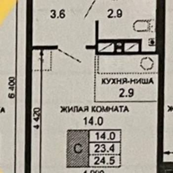 Продается 1-комнатная квартира, 25 м²