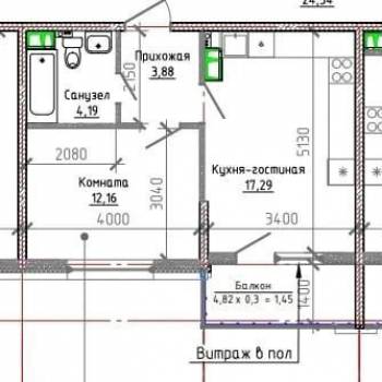Сдается 1-комнатная квартира, 42 м²
