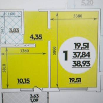 Сдается 1-комнатная квартира, 39 м²