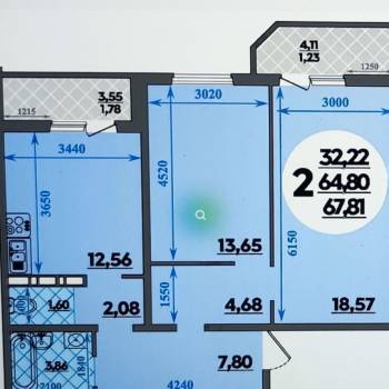 Сдается 2-х комнатная квартира, 67 м²