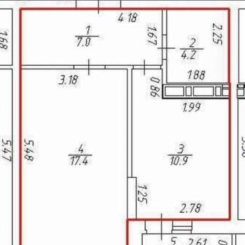 Продается 1-комнатная квартира, 40 м²