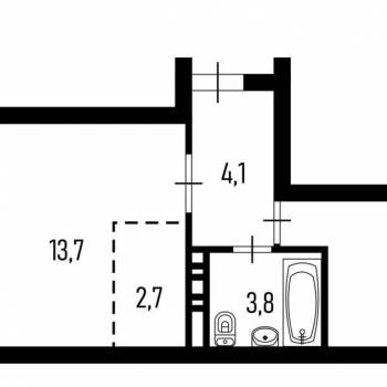 Продается 1-комнатная квартира, 36,4 м²
