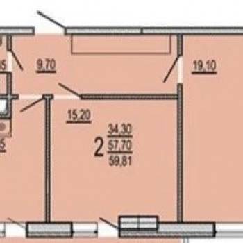 Продается 2-х комнатная квартира, 58,8 м²