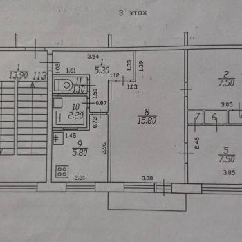 Продается 3-х комнатная квартира, 47 м²