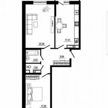 Сдается 2-х комнатная квартира, 71,8 м²