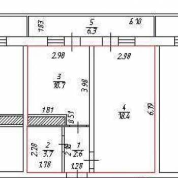 Продается 1-комнатная квартира, 43 м²