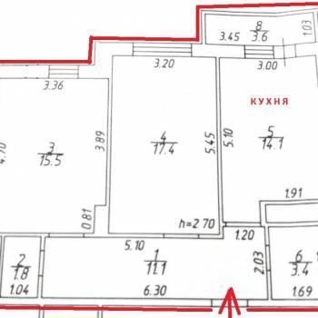 Сдается 2-х комнатная квартира, 57 м²