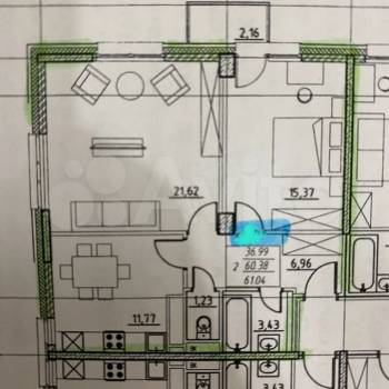 Сдается 2-х комнатная квартира, 61 м²