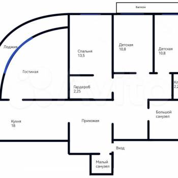 Продается Многокомнатная квартира, 121 м²