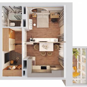 Продается 1-комнатная квартира, 38,42 м²