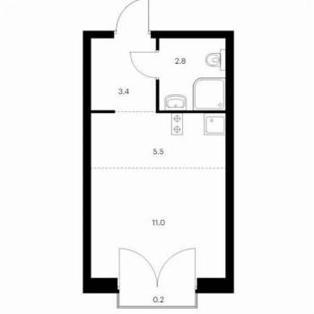 Сдается 1-комнатная квартира, 21,5 м²