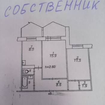 Сдается 2-х комнатная квартира, 49,6 м²