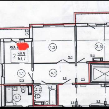 Продается 2-х комнатная квартира, 60 м²