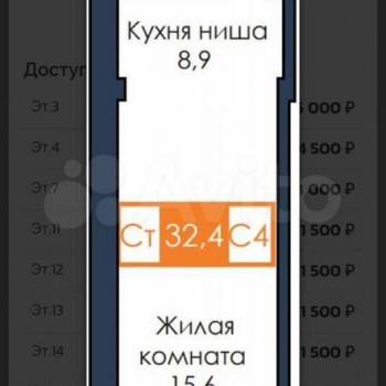 Сдается 1-комнатная квартира, 32 м²