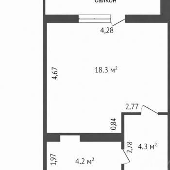 Продается 1-комнатная квартира, 26,8 м²