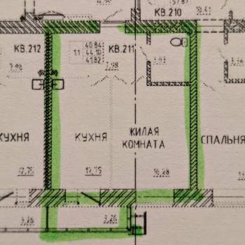Продается 1-комнатная квартира, 44 м²