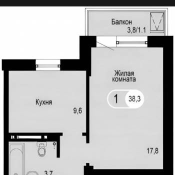 Сдается 1-комнатная квартира, 41 м²