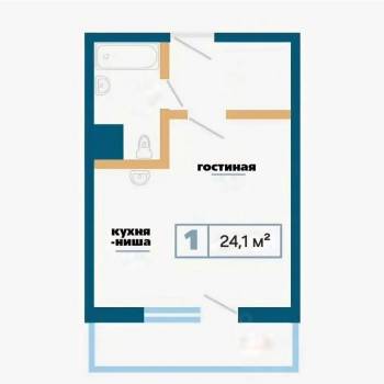 Продается 1-комнатная квартира, 24,1 м²