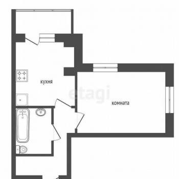 Продается 1-комнатная квартира, 45,3 м²
