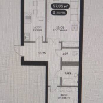 Сдается 2-х комнатная квартира, 57 м²