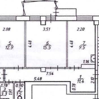 Сдается 2-х комнатная квартира, 55,5 м²