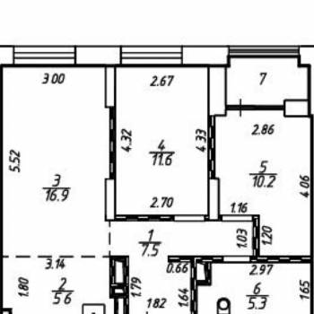 Сдается 2-х комнатная квартира, 57 м²