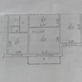 Сдается 2-х комнатная квартира, 52,8 м²