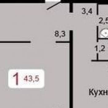 Сдается 1-комнатная квартира, 43,5 м²