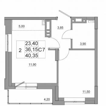 Сдается 1-комнатная квартира, 36,2 м²