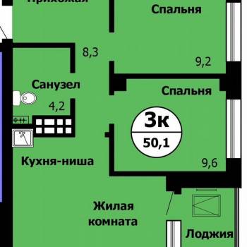 Продается 2-х комнатная квартира, 50 м²