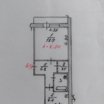 Сдается 1-комнатная квартира, 38,3 м²