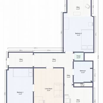 Сдается Многокомнатная квартира, 65,1 м²