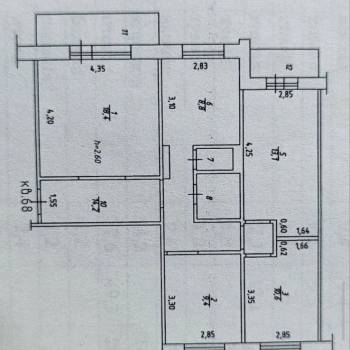 Продается Многокомнатная квартира, 77,6 м²