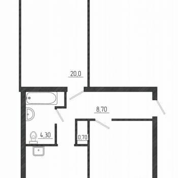 Продается 2-х комнатная квартира, 55,4 м²