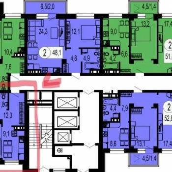Сдается Многокомнатная квартира, 68 м²