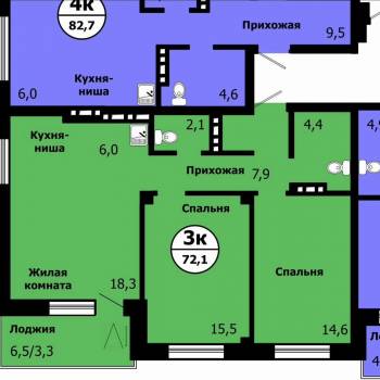 Продается 3-х комнатная квартира, 71 м²