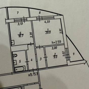 Продается 2-х комнатная квартира, 53,2 м²