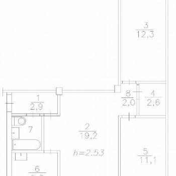 Продается 3-х комнатная квартира, 58,9 м²