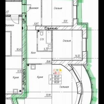 Продается 3-х комнатная квартира, 100 м²