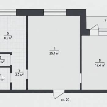 Продается 2-х комнатная квартира, 54 м²