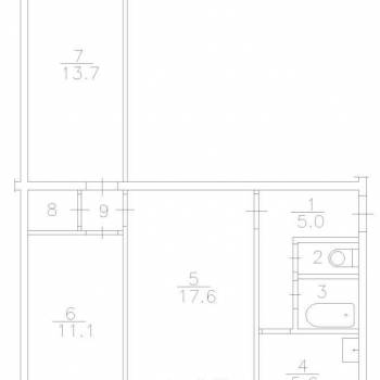 Продается 3-х комнатная квартира, 61 м²