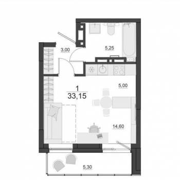 Сдается 1-комнатная квартира, 28 м²