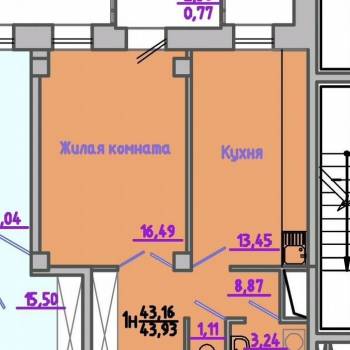 Сдается 1-комнатная квартира, 44 м²
