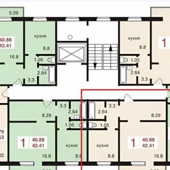 Продается 1-комнатная квартира, 42 м²