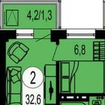 Сдается 2-х комнатная квартира, 32,6 м²