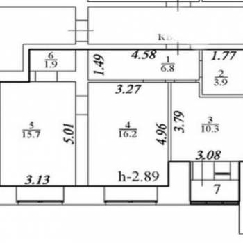 Продается 2-х комнатная квартира, 54,8 м²
