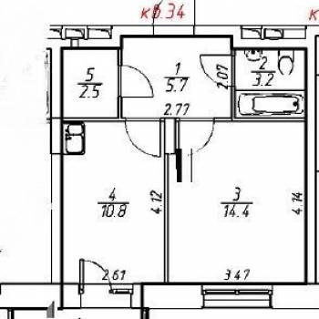 Продается 1-комнатная квартира, 37,9 м²